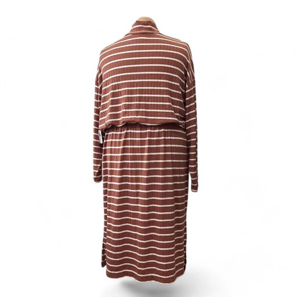 OLD NAVY Long-Sleeve Waist-Defined Rib-Knit Striped Midi Sweater Dress, Size 2X - Picture 6 of 9